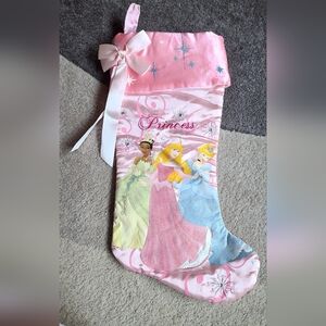Disney Princess Cinderella Aurora Tiana Pink Christmas Holiday Stocking